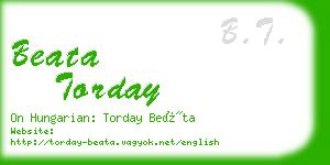 beata torday business card